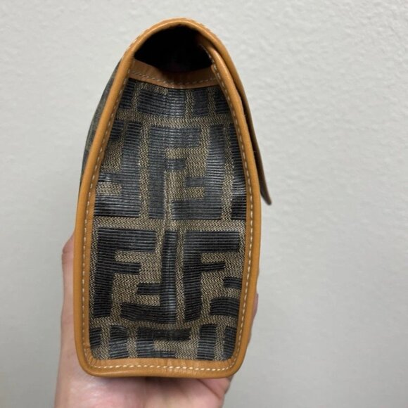 FENDI ZUCCA**COATED CANVAS** MONOGRAM CLUTCH/BAG - Picture 9 of 15